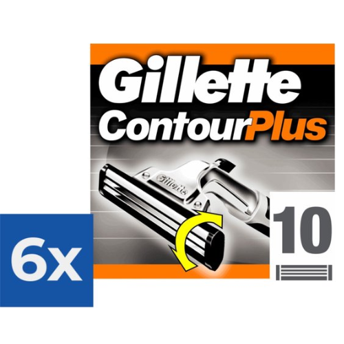 Gillette Contour Plus - 10 pieces - Disposable razors - Value pack 6x 10 pieces