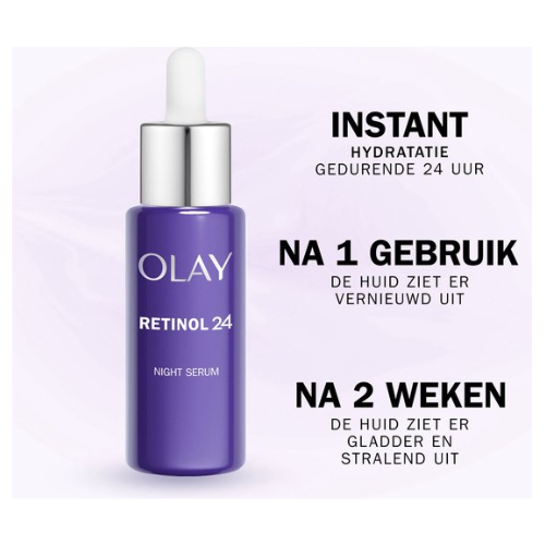 Olay Retinol 24 Nachtserum - Met Retinyl Propionaat - Maakt Glad, Vernieuwt en Hydrateert - 40 ml