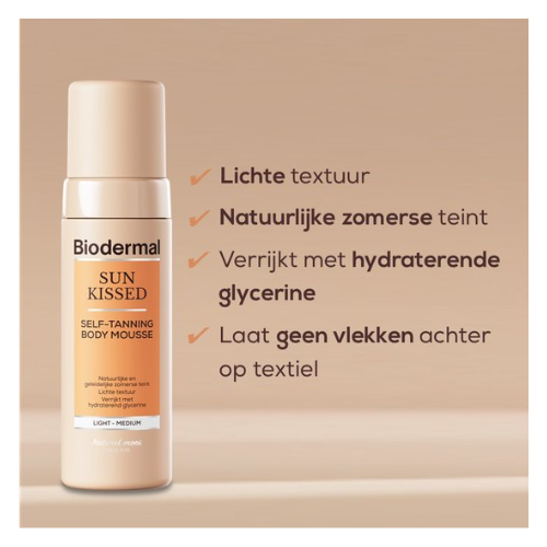 Biodermal Sunkissed Self-Tanning Body Mousse - Zelfbruiner - Vegan - 150 ml