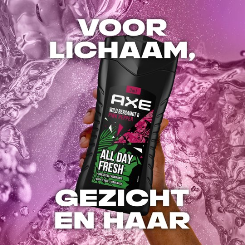 AXE 3-in-1 Douchegel - Wild Bergamot & Pink Pepper - 6 x 250 ml - Voordeelverpakking