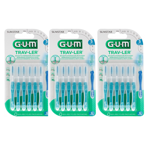 GUM Trav-Ler Ragers Blauw 1.6mm ISO 5 - voordeelverpakking - 3stuks
