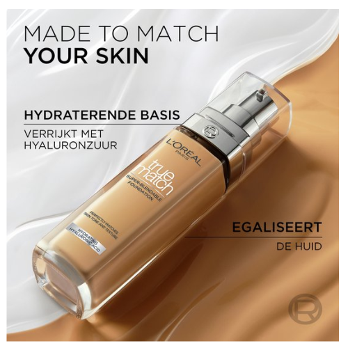L’Oréal Paris - True Match Foundation - 0.5.N - Natuurlijk Dekkende Foundation met Hyaluronzuur en SPF 16 - 30 ml - Vegan