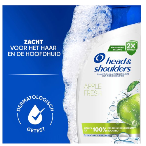 Head & Shoulders Apple Fresh - Anti-Roos Shampoo - Voor Dagelijks Gebruik - Elk Haartype - 400ml