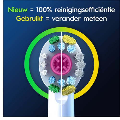 Oral-B 3D White Pro - Opzetborstels met CleanMaximiser Technologie - 4 Stuks
