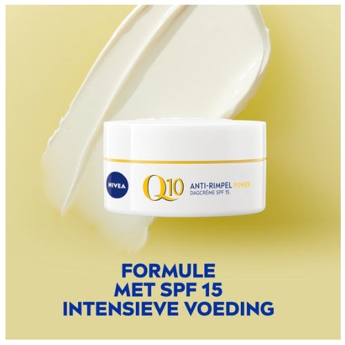 NIVEA Q10 Power Anti-Rimpel Dagcrème Gezicht - SPF 15 - Alle huidtypen - Crème Met Q10 en creatine - 50 ml