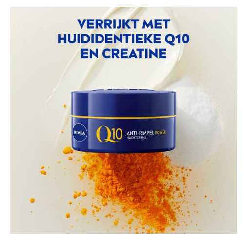 NIVEA Q10 POWER Anti-Rimpel Nachtcrème - Alle huidtypen - Crème Verrijkt met Q10 en Creatine - 50 ml