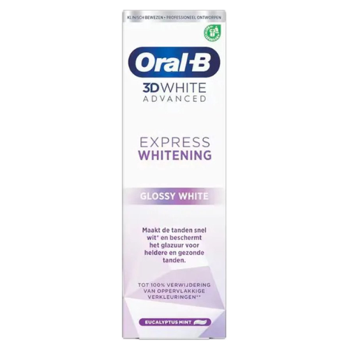 Oral B - Tandpasta - 3D White Advanced - Express Whitening - Glossy White - 75ml