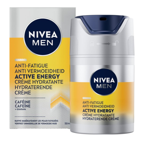 NIVEA MEN Active Energy Gezichtscrème - Dagcrème Normale huid - Moisturizer - Crème Gezicht - Met cafeïne en vitamine+ complex - 50 ml