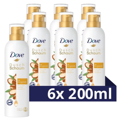 Dove Shower Mousse - Argan Oil -voordeelverpakking  - 6 x 200 ml