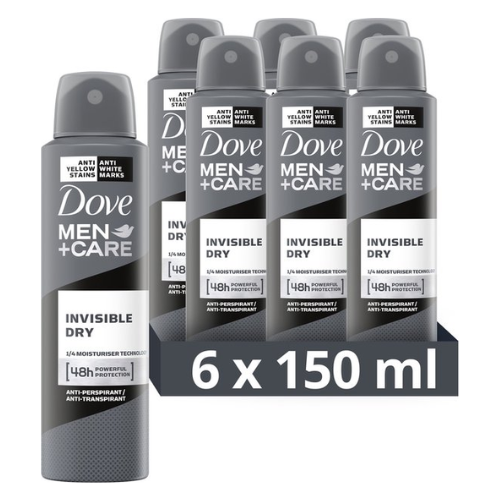 Dove Men+Care Invisible Dry Anti-transpirant Deodorant Spray - Voordeelverpakking - 6 x 150 ml
