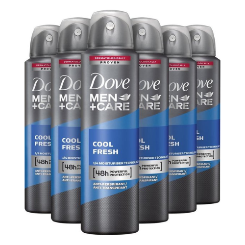 dove deospray men care cool fresh - voordeelverpakking - 6 x 150  ml