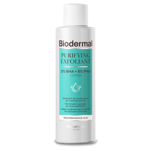Biodermal Purifying Exfoliant - een milde, effectieve exfoliërende lotion die de huid zuivert zonder te beschadigen - Parfumvrij - 150 ml