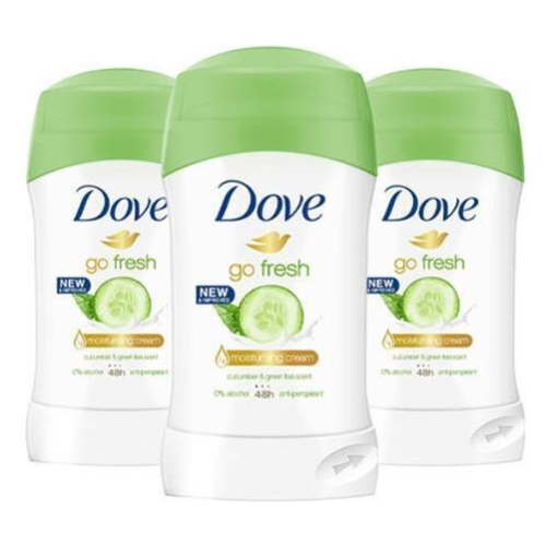 Dove Go Fresh Cucumber Green Tea Deodorant Stick - 3 x 40 ml - Voor De Gevoelige Huid - Deodorant vrouw voordeelverpakking