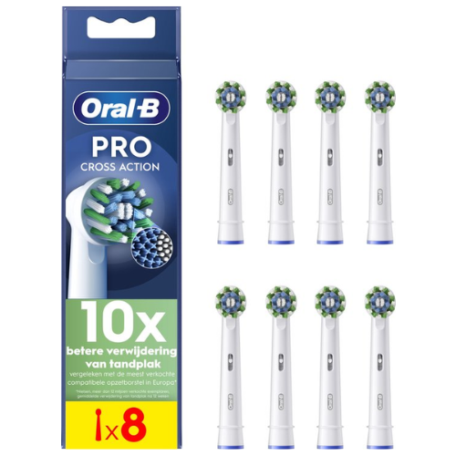 Oral-B Cross Action Pro - Opzetborstels - Met CleanMaximiser Technologie - 8 Stuks