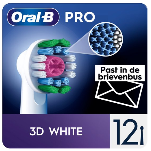 Oral-B 3D White Pro - Opzetborstels met CleanMaximiser Technologie - 12 Stuks