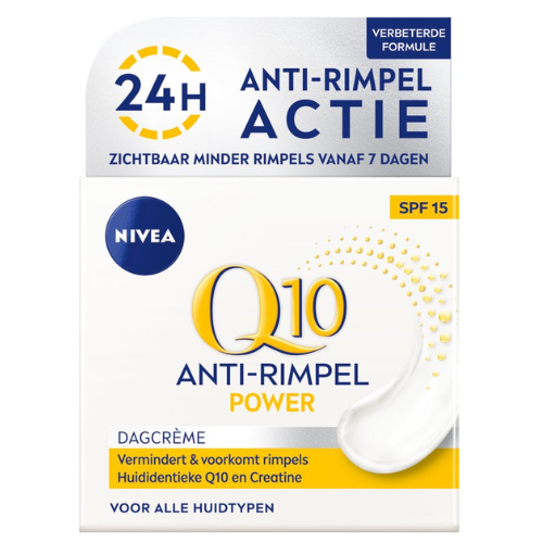 NIVEA Q10 Power Anti-Rimpel Dagcrème Gezicht - SPF 15 - Alle huidtypen - Crème Met Q10 en creatine - 50 ml