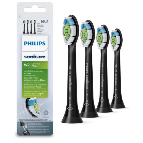 Philips Sonicare W2 Optimal White - Opzetborstels - 4 stuks - Zwart - HX6064/11