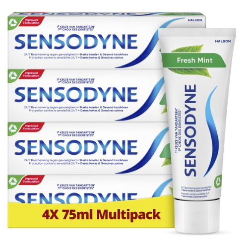 Sensodyne Fresh Mint toothpaste for sensitive teeth 4x75ml