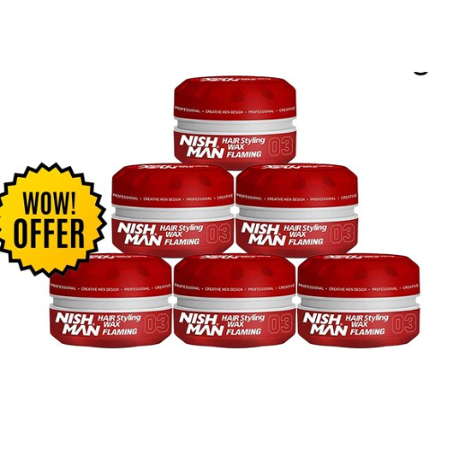 Nish Man- Hair Wax- 03 Flaming - 6 pieces