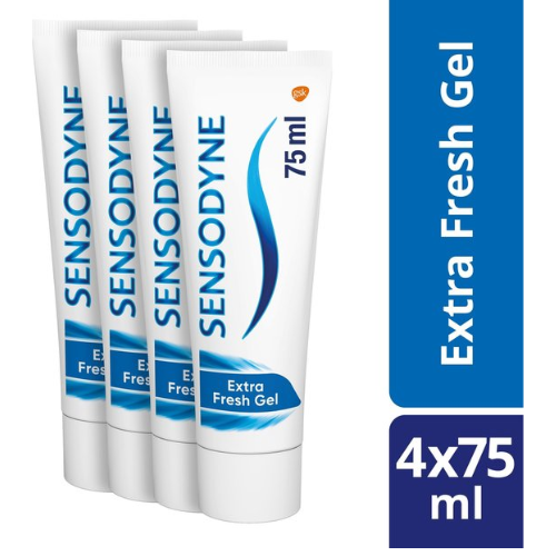 Sensodyne Extra Fresh Gel Toothpaste for sensitive teeth - 4 X 75 ML
