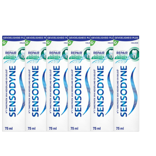 Sensodyne Toothpaste Repair &amp; Protect Extra Fresh - 6 x 75 ml