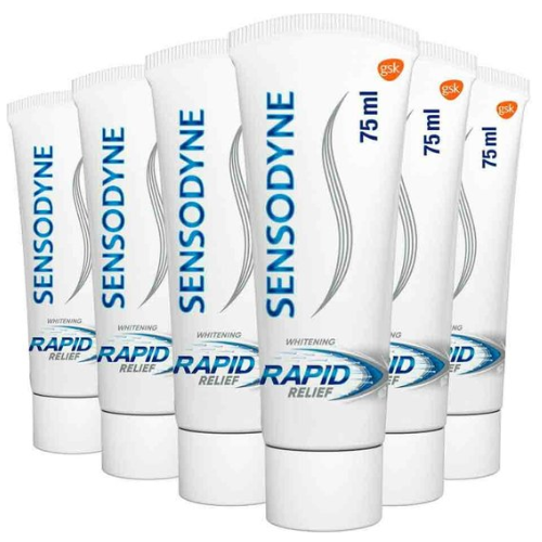 Sensodyne Toothpaste Rapid Relief Whitening - 6 x 75 ml