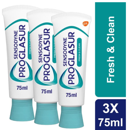 Sensodyne - Toothpaste - Pro Glasur - Fresh &amp; Clean - 3 x 75ml