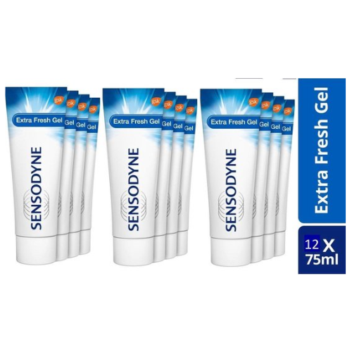 Sensodyne Extra Fresh Gel Toothpaste for sensitive teeth - 12 X 75 ML