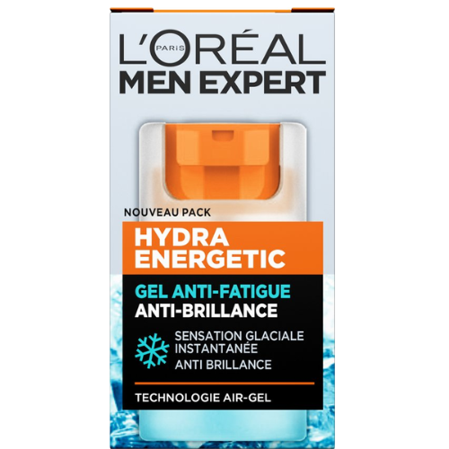 L'Oréal Men Expert Hydra Energetic Quenching Hydrating Gel Moisturiser - Mattifying Refreshing Anti-Shine Face Care, Face Cream for Men – 50 ml