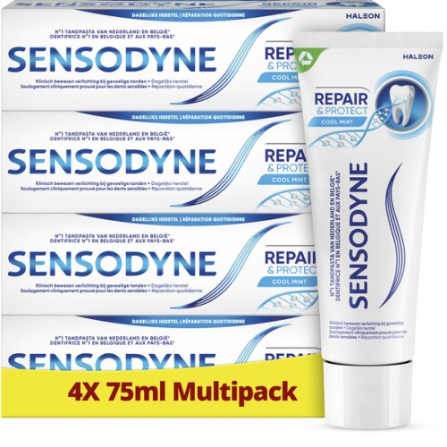 Sensodyne Repair &amp; Protect toothpaste for sensitive teeth 4x75 ml