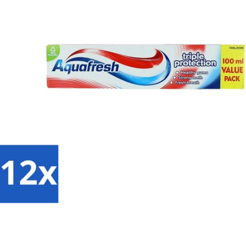 Aquafresh - Toothpaste - Triple Protection - Strong Teeth &amp; Healthy Gums - 100 ml - Value Pack - 12 pieces