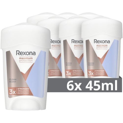 Rexona Women Maximum Protection Anti-Perspirant Deodorant Stick - Clean Scent - 6 x 45 ml - Value Pack