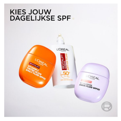 L'Oréal Paris Revitalift Daily Fluid LSF 30 Vitamine C* met Tinted Glow - voor een onmiddellijke sun-kissed glow - voor zeer lichte tot lichte huid - 40ml