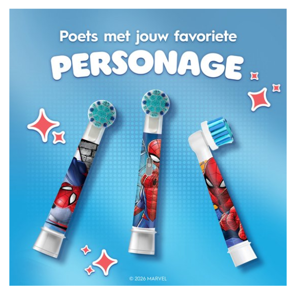 Oral-B Pro Kids Opzetborstels - Met Spider-Man - 12Stuks