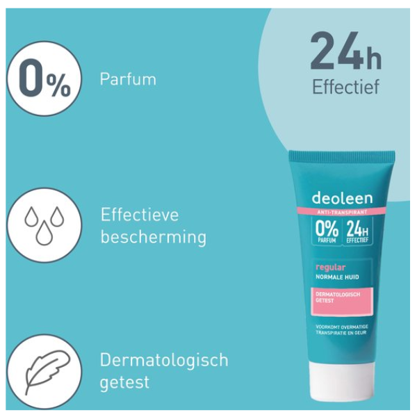 Deoleen Anti-transpirant - Crème Regular - 3x 50ml