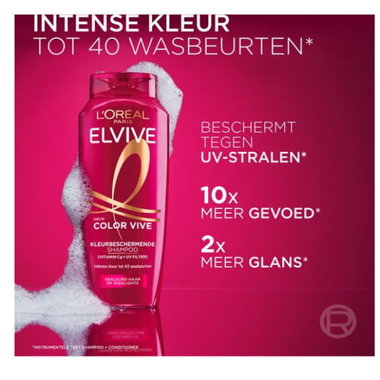 L'Oréal Paris Elvive Color Vive Shampoo - Gekleurd haar of highlights - Behoudt de kleurintensiteit en levendigheid van de kleur - 6x 250ml