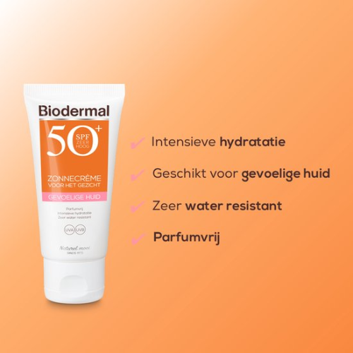 Biodermal Sunscreen for Sensitive Skin - SPF 50 - Sunscreen for the face - 50ml