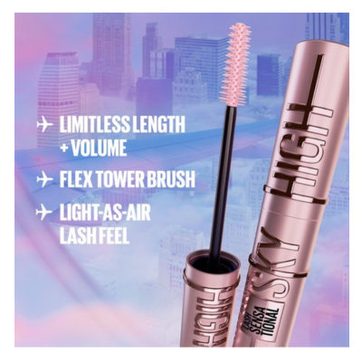 Maybelline New York - Duo Lash Sensational Sky High Mascara - Very Black + Burgundy Haze - Lengte Mascara - 7,2ml X2