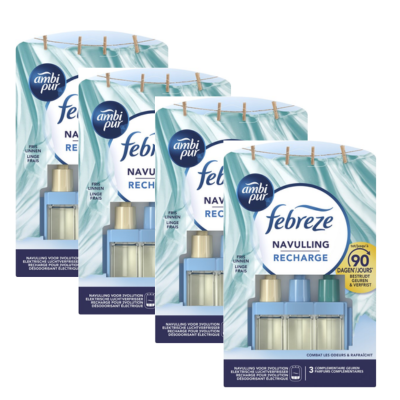 Ambi Pur Luchtverfrisser - Fris Linnen - Navulling -  voordeelverpakking 4 x 20 ml