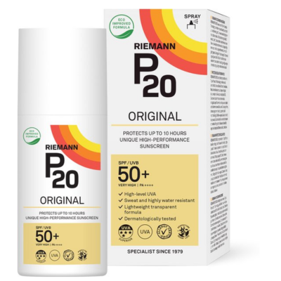 P20 Original SPF 50+ - Zonnebrand Spray - Tot 10 uur zonbescherming - Hoge UVA-bescherming - Zeer waterbestendig - 100% parfumvrij - factor 50+ - 175 ml