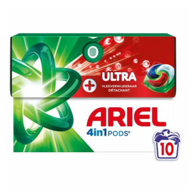 Ariel 4in1 Wasmiddel Pods Ultra Vlekverwijderaar - 10 stuks