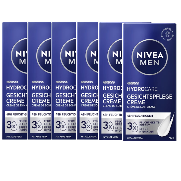 NIVEA MEN Protect & Care Hydraterende Gezichtscrème - Normale en droge huid - Gezichtscreme Mannen - 6 x 75 ml