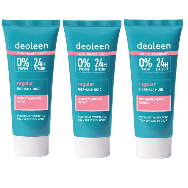 Deoleen Anti-transpirant - Crème Regular - 3x 50ml