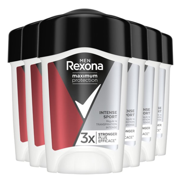 Rexona - Anti-Transpirant Crème Stick - Men Maximum Protection - Intense Sport - 6 x 45 ml - Voordeelverpakking