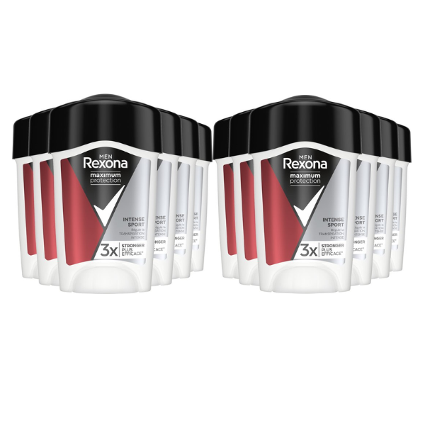 Rexona - Anti-Transpirant Crème Stick - Men Maximum Protection - Intense Sport - 12x 45 ml - Voordeelverpakking