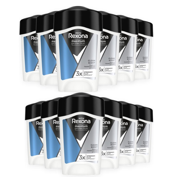 Rexona - Anti-Transpirant Deodorant Stick - Men Maximum Protection -  Voordeelverpakking 12 x 45 ml