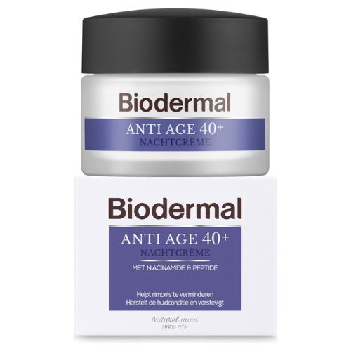 Biodermal Anti Age night cream 40+ - Night cream with niacinamide &amp; peptide - Restores skin condition and firms - 50ml
