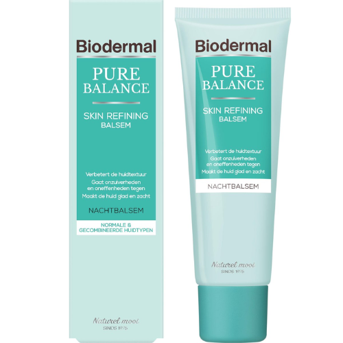 Biodermal Pure Balance Skin Refining Balm Night Cream - Night cream with hyaluronic acid - For impurities and blemishes - 50ml