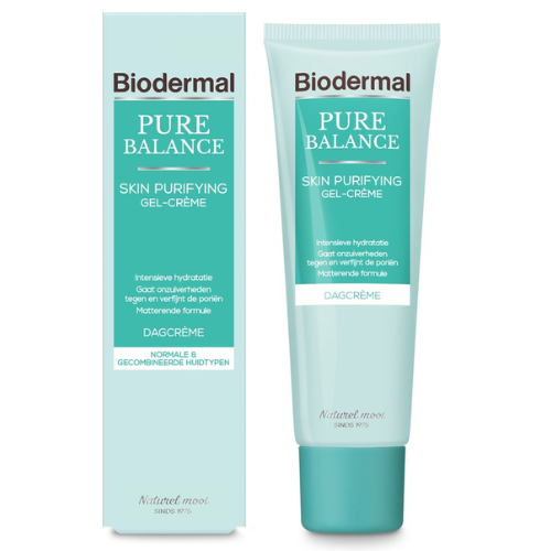 Biodermal Pure Balance Day Cream Skin Purifying Gel-Cream - Day cream with hyaluronic acid, especially for mature skin with impurities and blemishes - 50ml