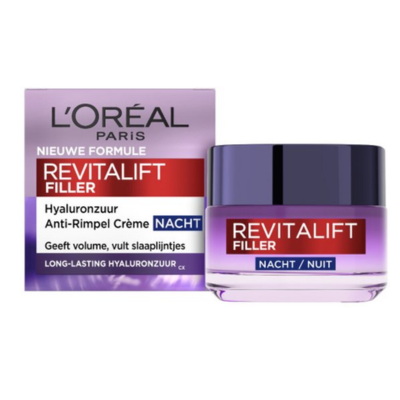 L’Oréal Paris Revitalift Filler Hyaluronzuur Nachtcrème Anti-veroudering - Nightcream - met Hyaluronzuur - voor meer Hydratatie en Volume - 50ml